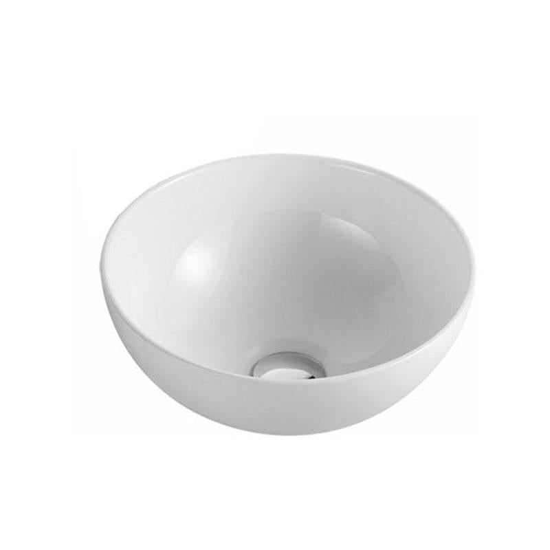 Round Above Counter Gloss White Ultra Slim Fine Ceramic Basin 325x325x140mm