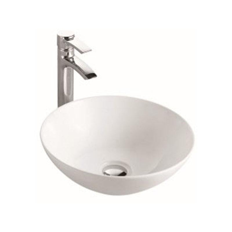 Round Above Counter Gloss White Ultra Slim Fine Ceramic Basin 405x405x115mm