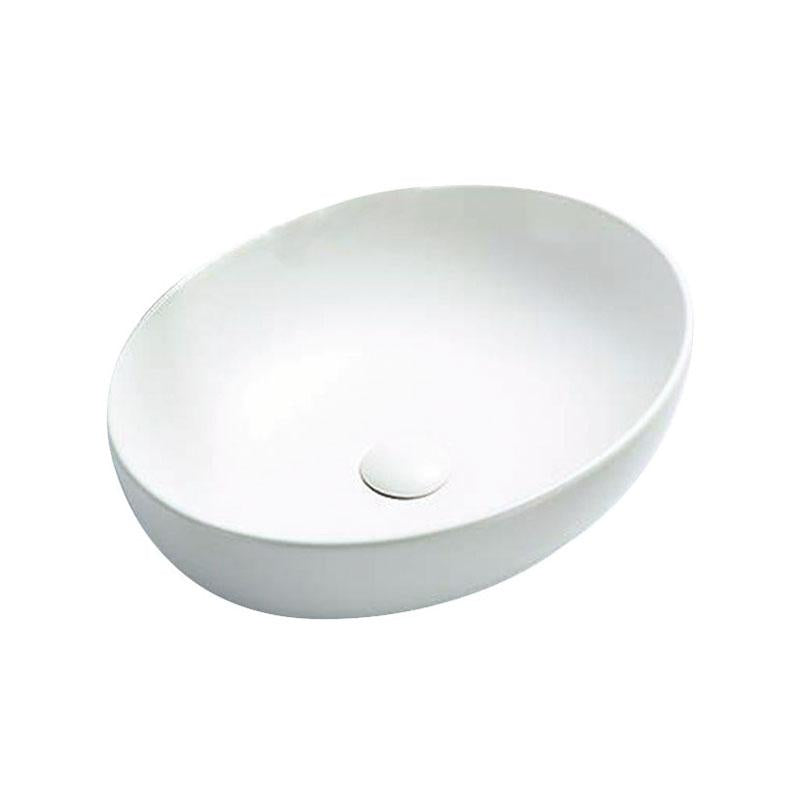 Oval Above Counter Gloss White Ultra Slim Fine Ceramic Basin 520x395x130mm